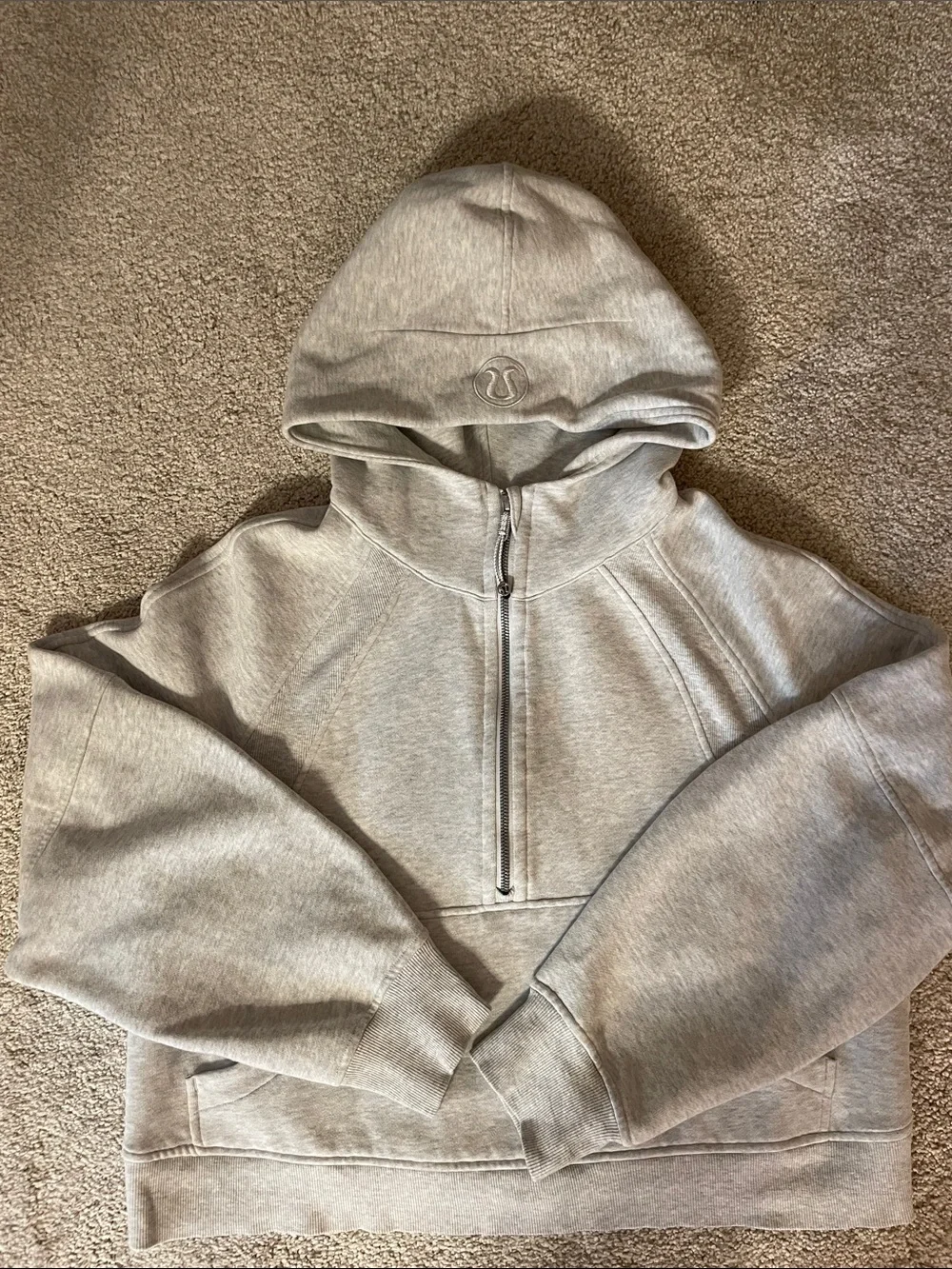 lululemon athletica Scuba Light Gray Cropped Half-Zip